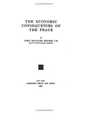 Cover of: The Economic Consequences of the Peace by John Maynard Keynes