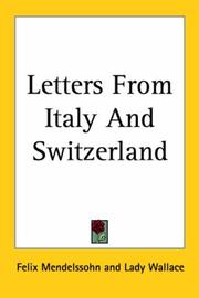 Cover of: Letters From Italy And Switzerland