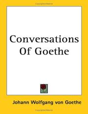 Cover of: Conversations Of Goethe