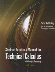 Cover of: Student Solutions Manual For Technical Calculus With Analytic Geometry 4th Ed by 