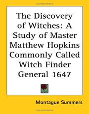 Cover of: The Discovery of Witches: A Study of Master Matthew Hopkins Commonly Called Witch Finder General 1647
