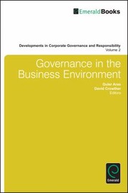 Cover of: Governance in the Business Environment
            
                Developments in Corporate Governance and Responsibility by 