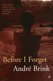 Cover of: Before I Forget by Andre Brink