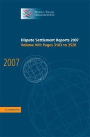 Cover of: Dispute Settlement Reports 2007