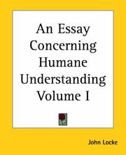 Cover of: An Essay Concerning Humane Understanding by John Locke