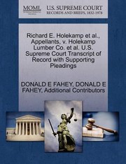 Cover of: Richard E Holekamp Et Al Appellants