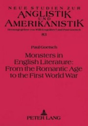 Cover of: Monsters In English Literature From The Romantic Age To The First World War