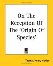 Cover of: On The Reception Of The Origin Of Species