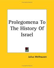 Cover of: Prolegomena To The History Of Israel by Julius Wellhausen