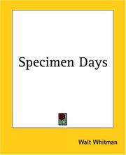 Cover of: Specimen Days by Walt Whitman