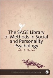 Cover of: The Sage Library In Social And Personality Psychology Methods