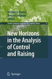 Cover of: New Horizons In The Analysis Of Control And Raising
