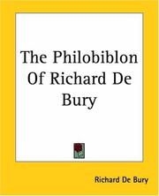 Cover of: The Philobiblon Of Richard De Bury by Richard de Bury