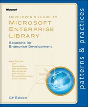 Cover of: Developers Guide To Microsoft Enterprise Library Solutions For Enterprise Development