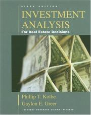 Cover of: Investment analysis for real estate decisions