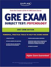 Cover of: Kaplan GRE Psychology, 2007-2008 Edition