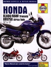 Cover of: Honda Xl600650 Transalp Xrv750 Africa Twin Service And Repair Manual 1987 To 2007