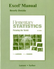 Cover of: Excel Manual For Elementary Statistics Picturing The World Fifth Edition By Ron Larson Betsy Farber