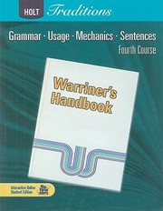Cover of: Warriners Handbook Fourth Course Grammar Usage Mechanics Sentences by 
