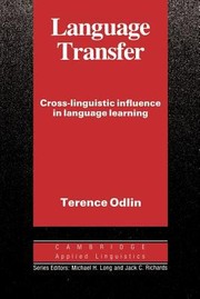 Cover of: Language Transfer Crosslinguistic Influence In Language Learning by 