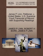 Cover of: James P Linn Petitioner