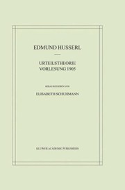 Cover of: Urteilstheorie Vorlesung 1905