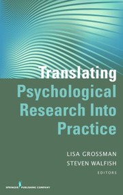 Cover of: Translating Psychological Research Into Practice by 
