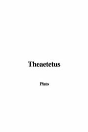 Cover of: Theaetetus by Πλάτων