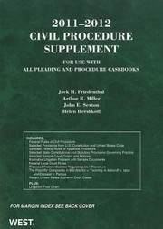 Cover of: 20112012 Civil Procedure Supplement