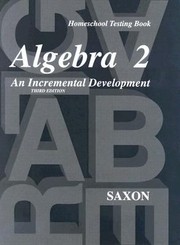 Cover of: Homeschool Testing Book For Algebra 2 by 