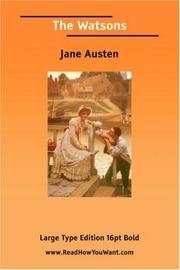 Cover of: The Watsons (Large Print) by Jane Austen
