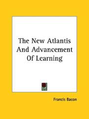 Cover of: The New Atlantis and Advancement of Learning by Francis Bacon