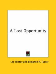 Front cover of A Lost Opportunity by Лев Толстой