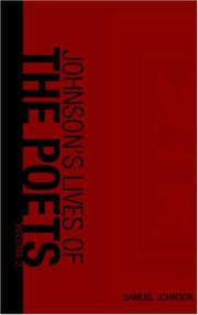 Cover of: Johnson's Lives of the Poets, Volume 2