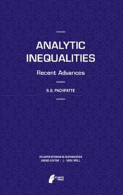 Cover of: Analytic Inequalities Recent Advances B G Pachpatte by 