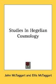 Cover of: Studies In Hegelian Cosmology