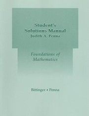 Cover of: Student's Solutions Manual for Foundations of Mathematics by 