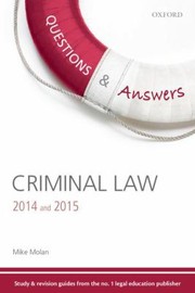 Cover of: Criminal Law 2014 2015