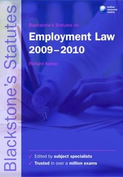 Cover of: Blackstones Statutes On Employment Law 20092010