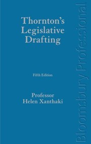 Cover of: Thorntons Legislative Drafting by 