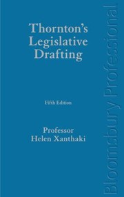 Cover of: Thorntons Legislative Drafting