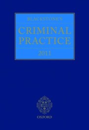 Cover of: Blackstones Criminal Practice