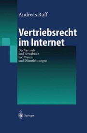 Cover of: Vertriebsrecht Im Internet Der Vertrieb Und Fernabsatz Von Waren Und Dienstleitungen