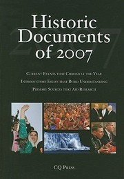Cover of: Historic Documents Of 2007 Includes Cumulative Index 20032007 by 