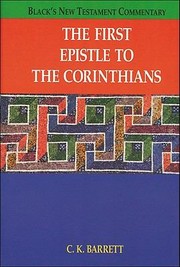 Cover of: The First Epistle to the Corinthians
            
                Blacks New Testament Commentary Hardcover