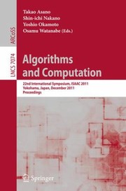 Cover of: Algorithms And Computation