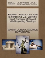 Cover of: Stephen L Stetson Co