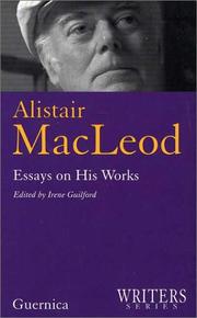 Cover of: Alistair MacLeod: essays on his works
