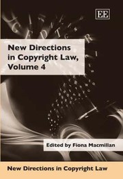 Cover of: New Directions In Copyright Law Vol 4