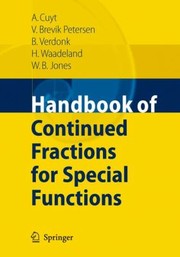Cover of: Handbook Of Continued Fractions For Special Functions